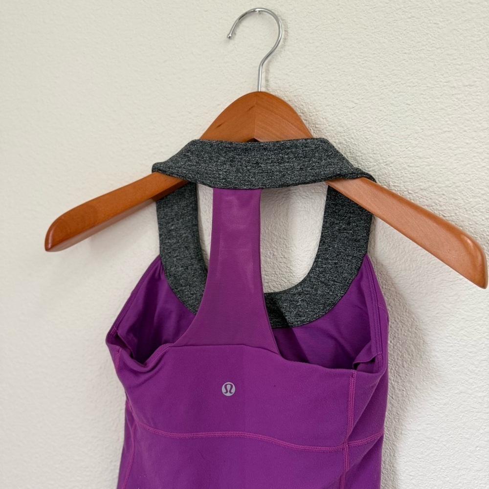 Lululemon Athletica Purple and Gray Athletic Sport Tank Top Women’s Size 4 - Picture 6 of 7